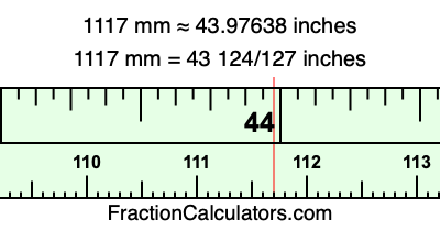 1117 mm in inches