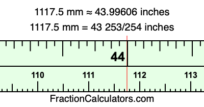 1117.5 mm in inches