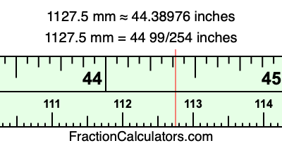1127.5 mm in inches
