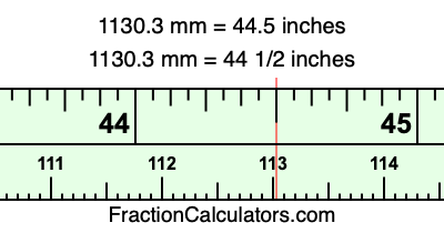 1130.3 mm in inches
