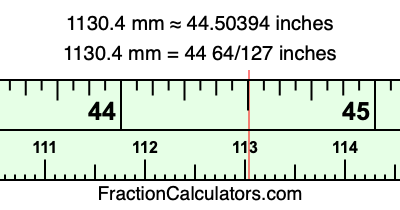 1130.4 mm in inches