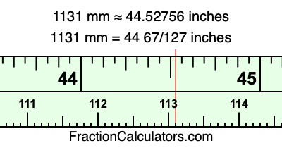 1131 mm in inches