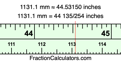 1131.1 mm in inches