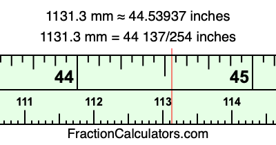 1131.3 mm in inches
