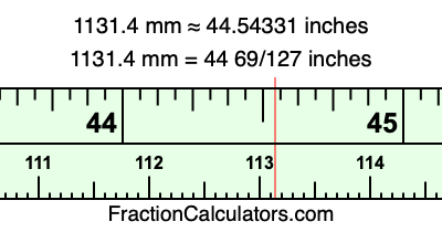 1131.4 mm in inches