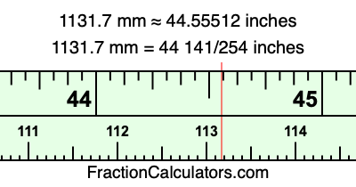 1131.7 mm in inches