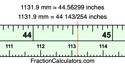 1131.9 mm in inches