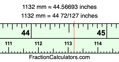 1132 mm in inches