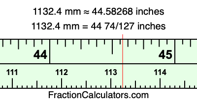 1132.4 mm in inches