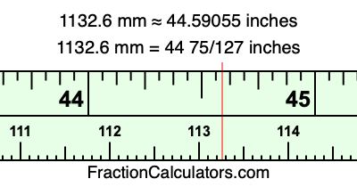 1132.6 mm in inches