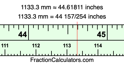 1133.3 mm in inches