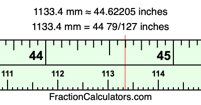 1133.4 mm in inches