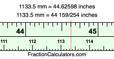 1133.5 mm in inches