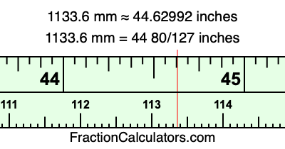 1133.6 mm in inches