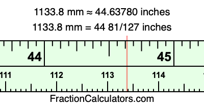 1133.8 mm in inches