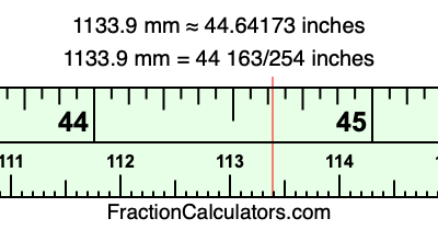 1133.9 mm in inches