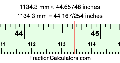 1134.3 mm in inches