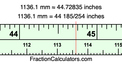 1136.1 mm in inches