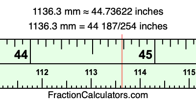 1136.3 mm in inches