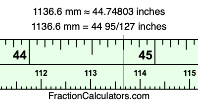 1136.6 mm in inches