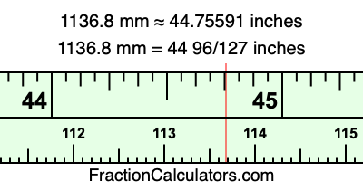 1136.8 mm in inches