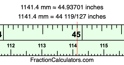 1141.4 mm in inches