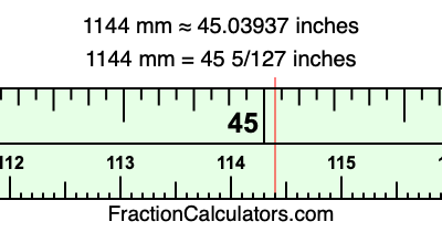 1144 mm in inches