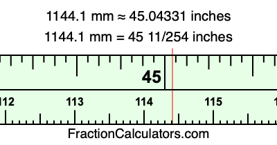 1144.1 mm in inches
