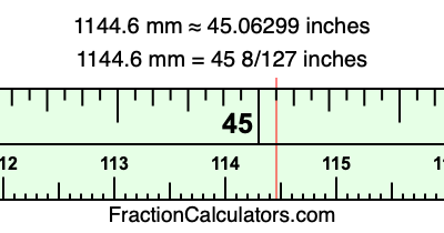 1144.6 mm in inches