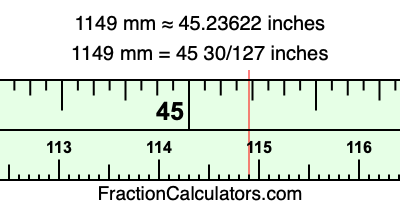 1149 mm in inches