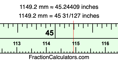 1149.2 mm in inches