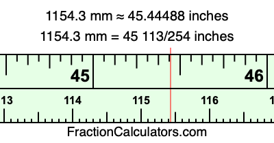 1154.3 mm in inches