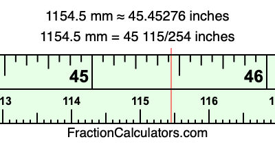 1154.5 mm in inches