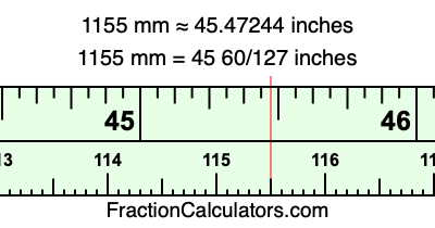 1155 mm in inches