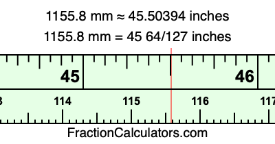 1155.8 mm in inches