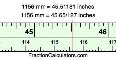 1156 mm in inches