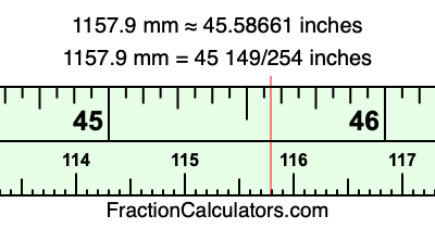 1157.9 mm in inches