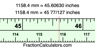 1158.4 mm in inches