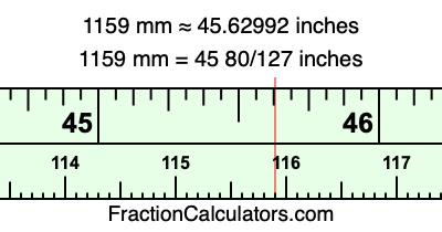 1159 mm in inches