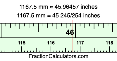 1167.5 mm in inches