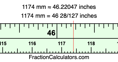 1174 mm in inches