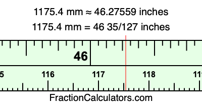 1175.4 mm in inches