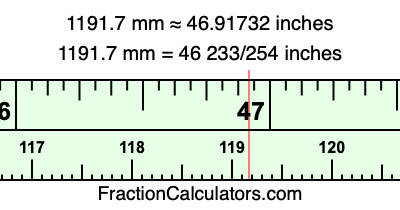 1191.7 mm in inches