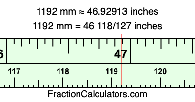 1192 mm in inches