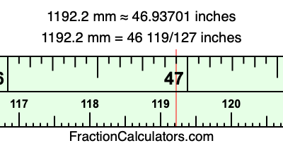 1192.2 mm in inches