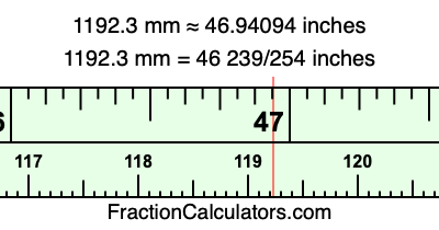 1192.3 mm in inches
