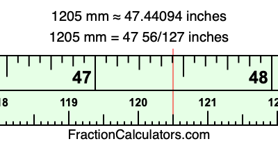 1205 mm in inches