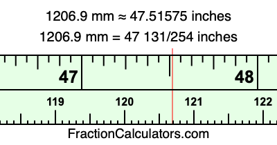 1206.9 mm in inches