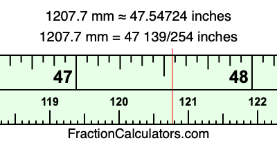 1207.7 mm in inches