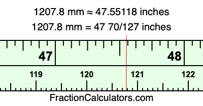1207.8 mm in inches